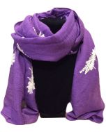 Lavender Embroidered Scarf